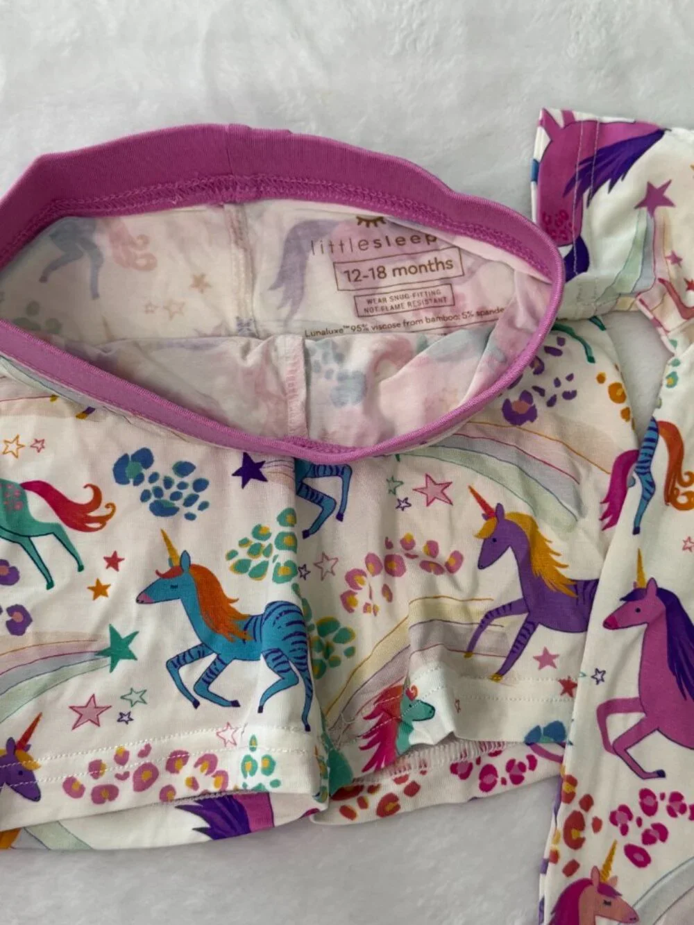 Little Sleepies Unicorn Magic Two-Piece SS & Shorts 12/18 Months